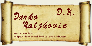 Darko Maljković vizit kartica